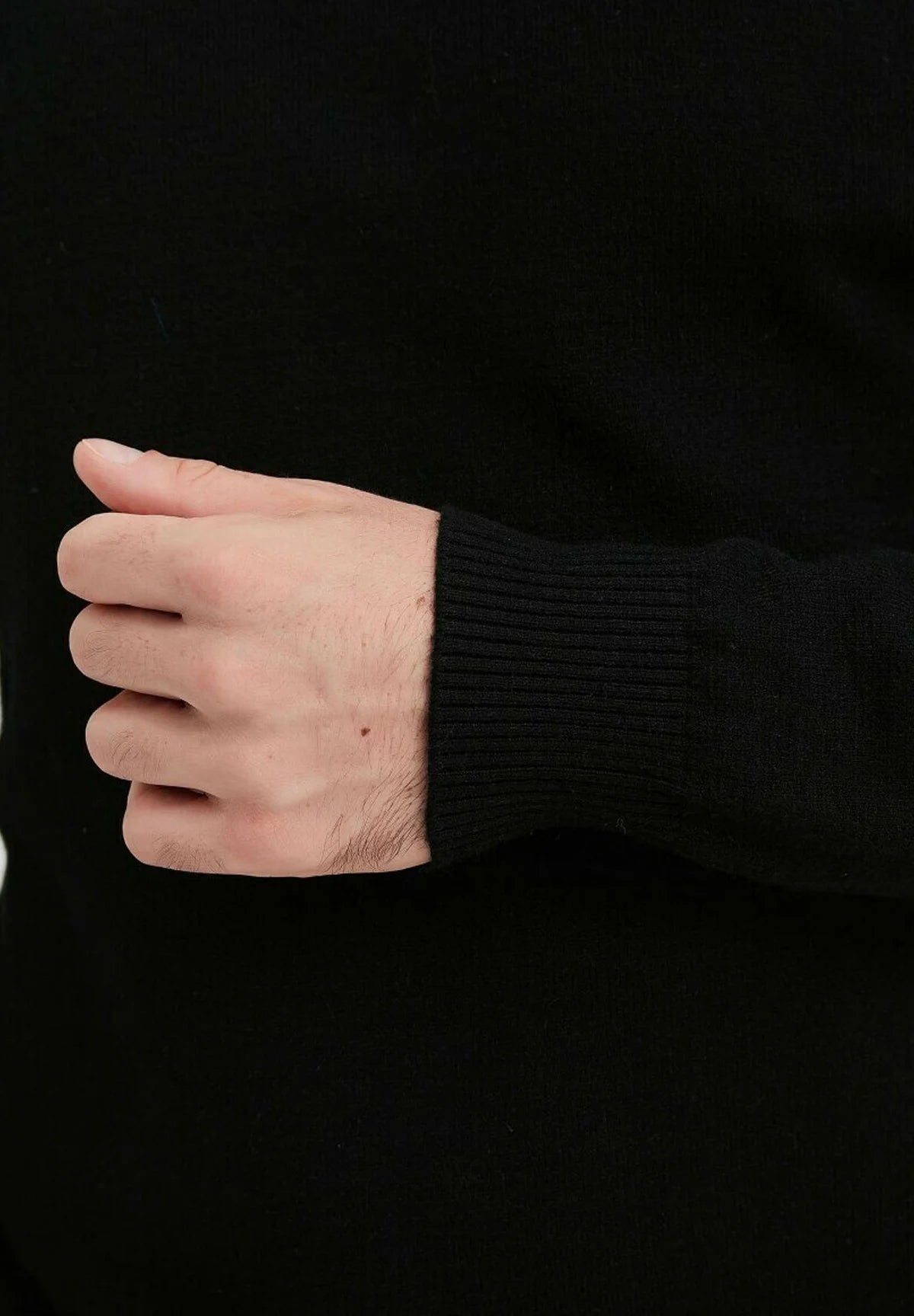 Pull col roulé homme noir CASHMERE TOUCH