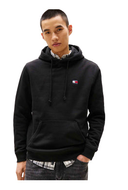Sweat Homme Tommy Hilfiger Noir - Capuche Coton Recyclé