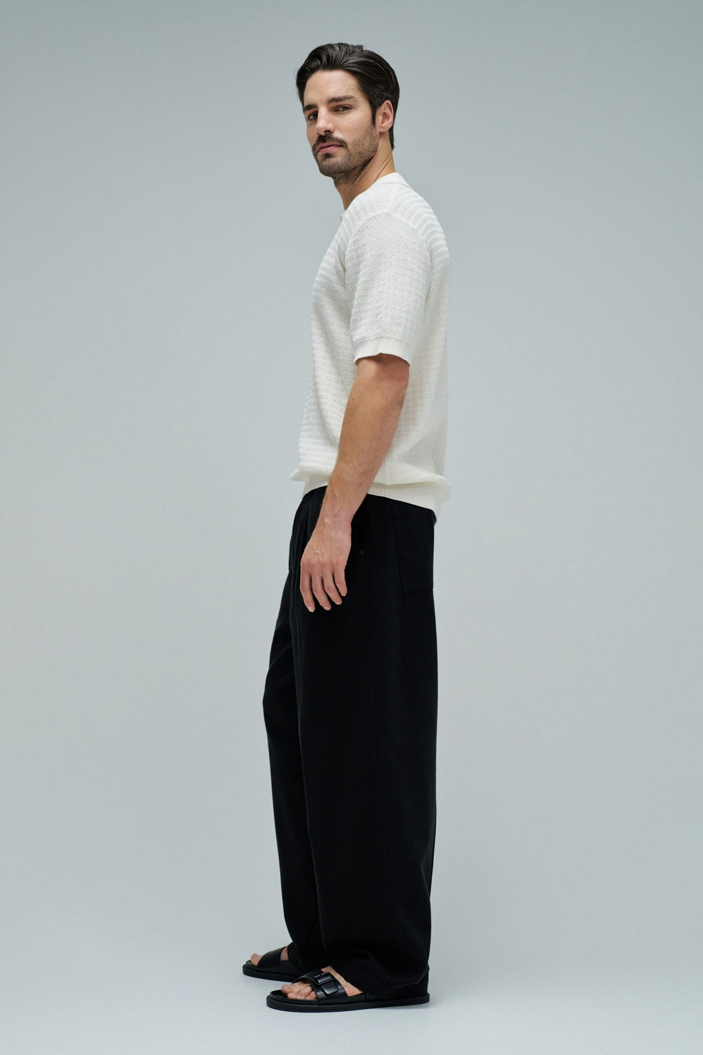 salsa jeans polo écru tricot texturé
