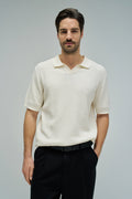 salsa jeans polo écru tricot texturé