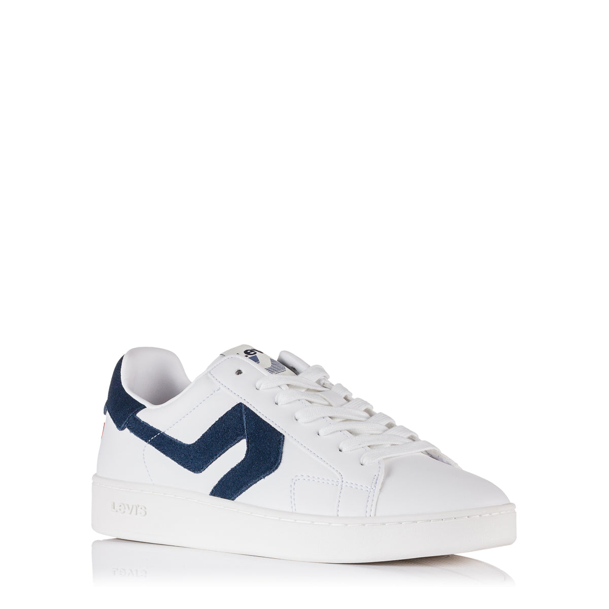 "Sneakers Levi's Blanc Marine – Vue 3/4 avant"