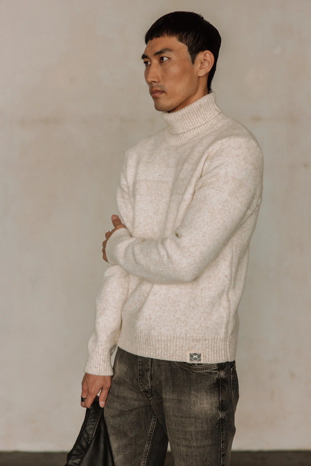 Pull FREEMANT.PORTER Romeo Bellagio egret col roulé