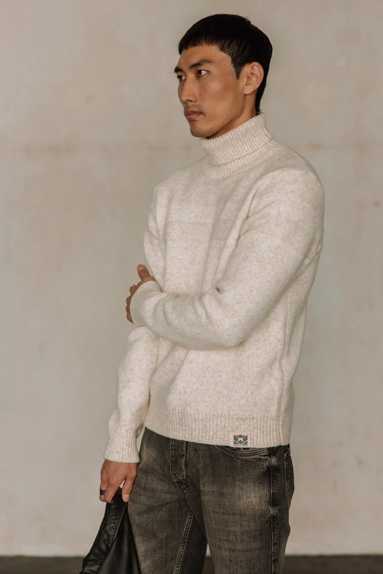 Pull FREEMANT.PORTER Romeo Bellagio egret col roulé