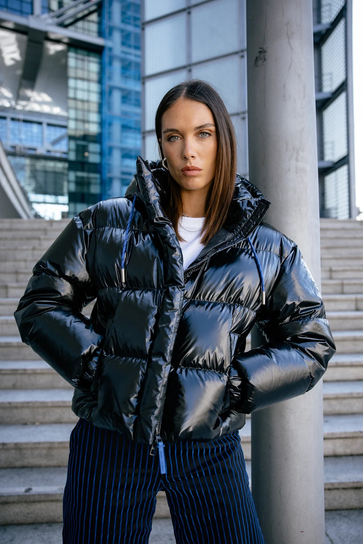 Doudoune noire brillante Freeman T Porter Vardia