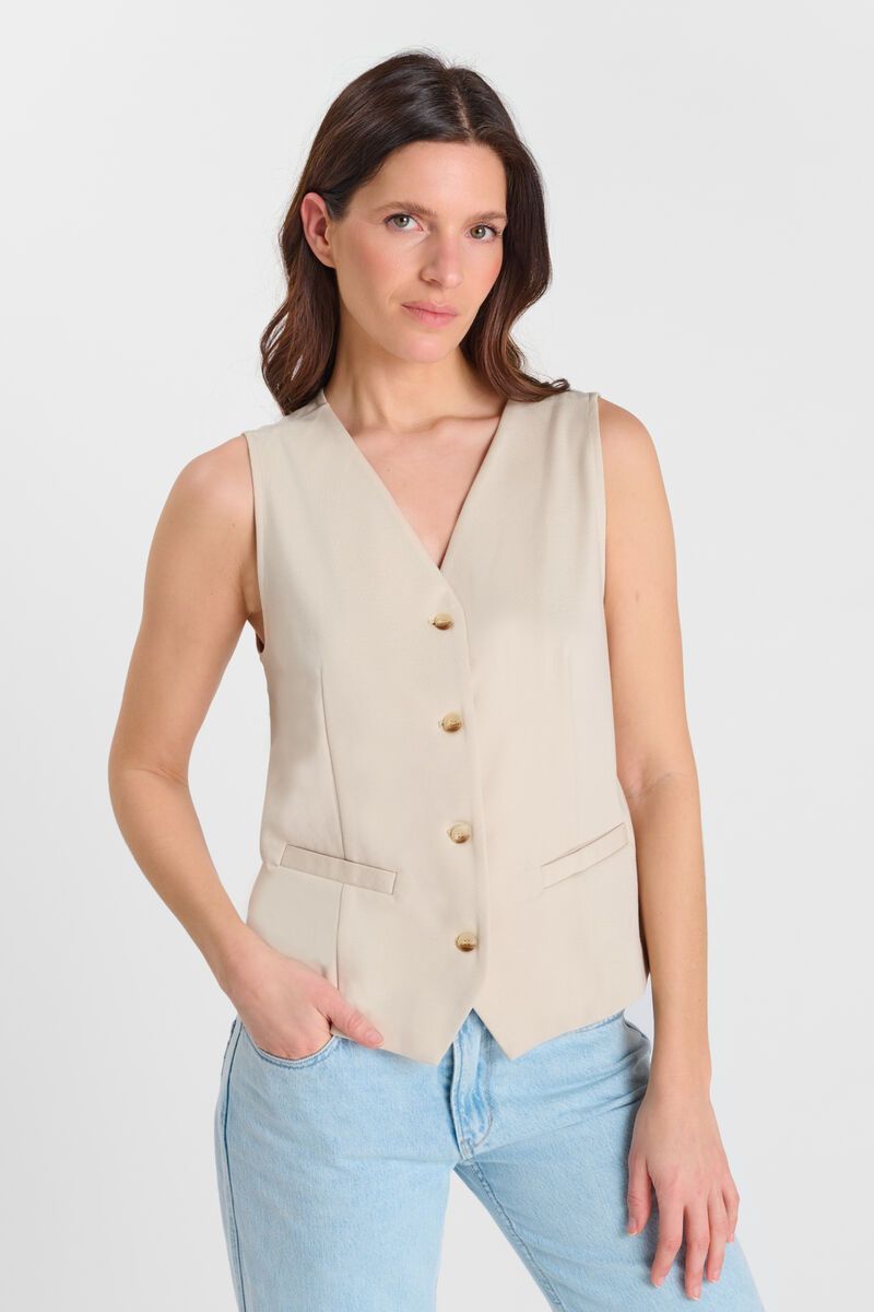 Gilet le temps des cerises Carlita beige