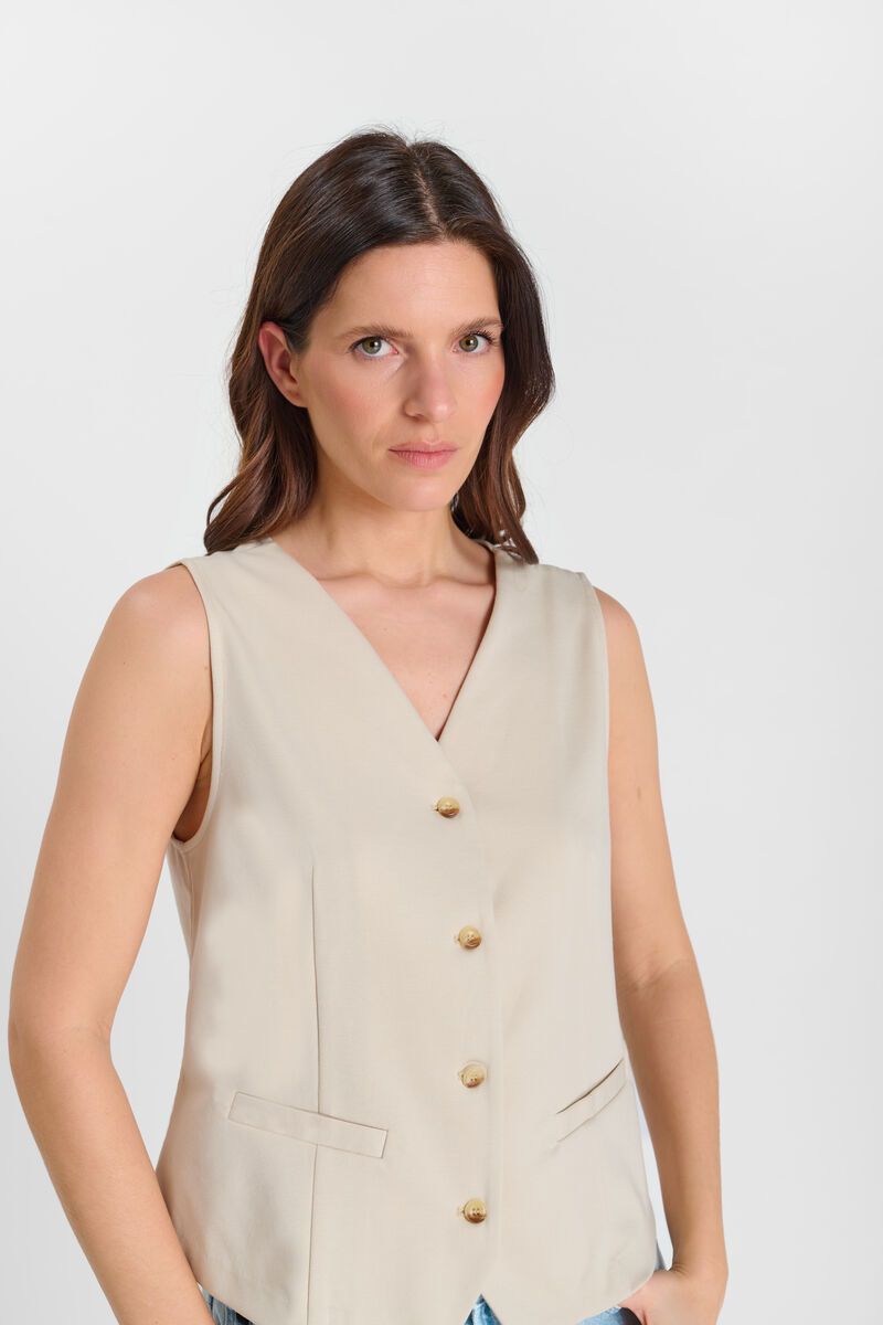 Gilet le temps des cerises Carlita beige