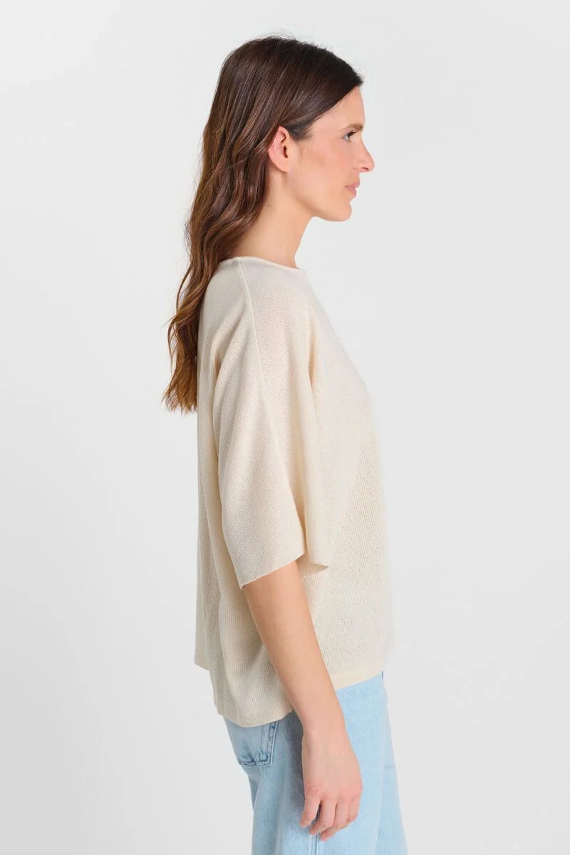 LE TEMPS DES CERISES -Pull Femme Drew - Coupe Boyfriend Manches Courtes