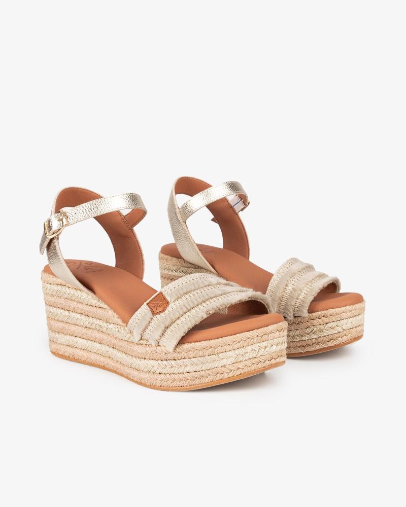 Sandales POPA en cuir et tissu