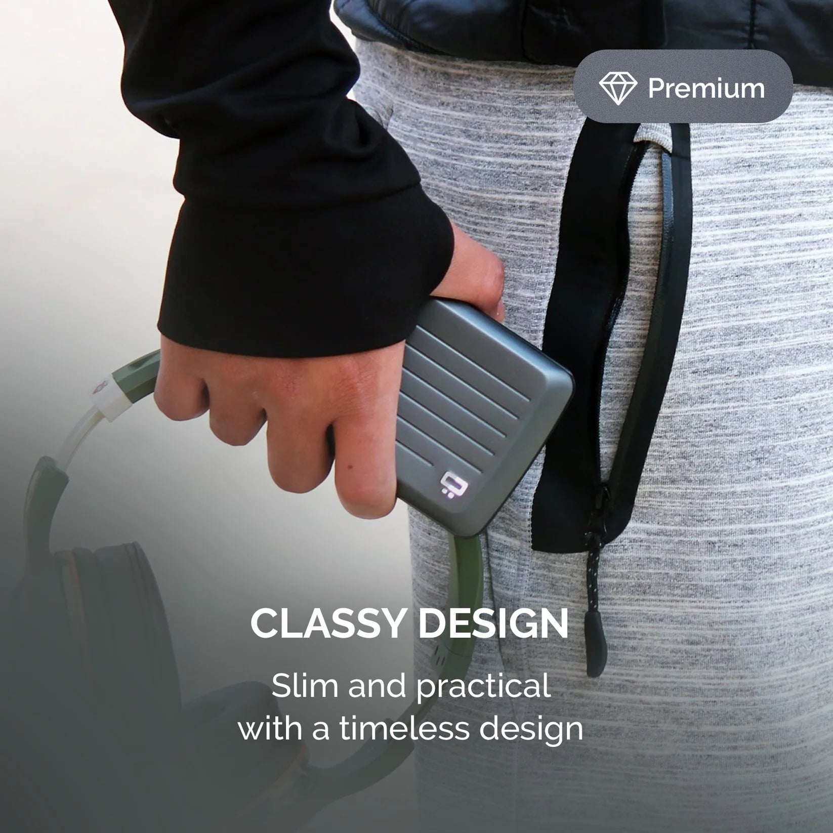 porte cartes aluminium gris ogon design