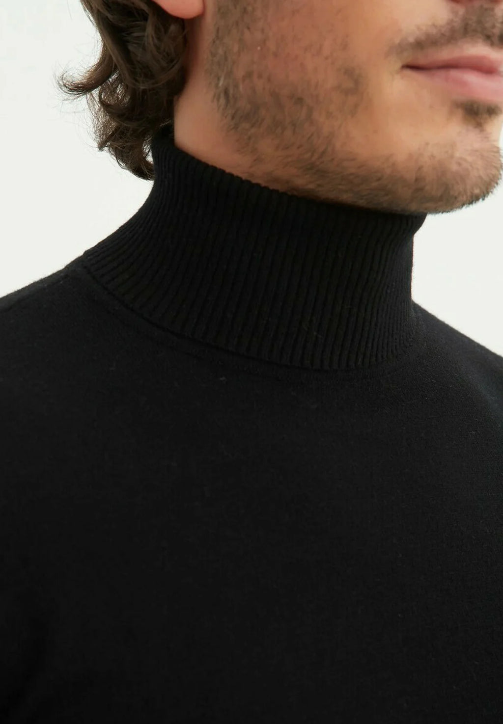 Pull col roulé homme noir CASHMERE TOUCH