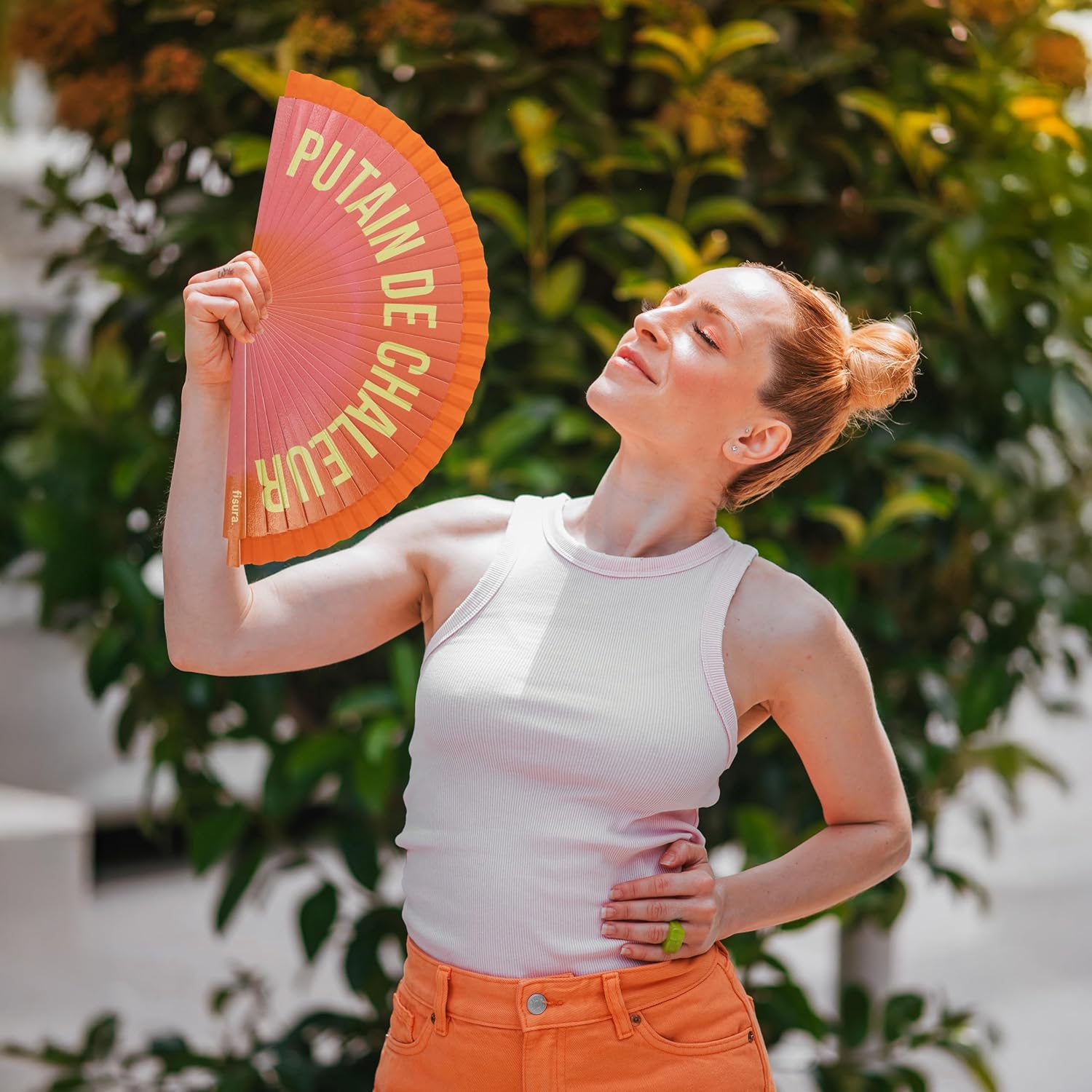 éventail putain de chaleur femme bois