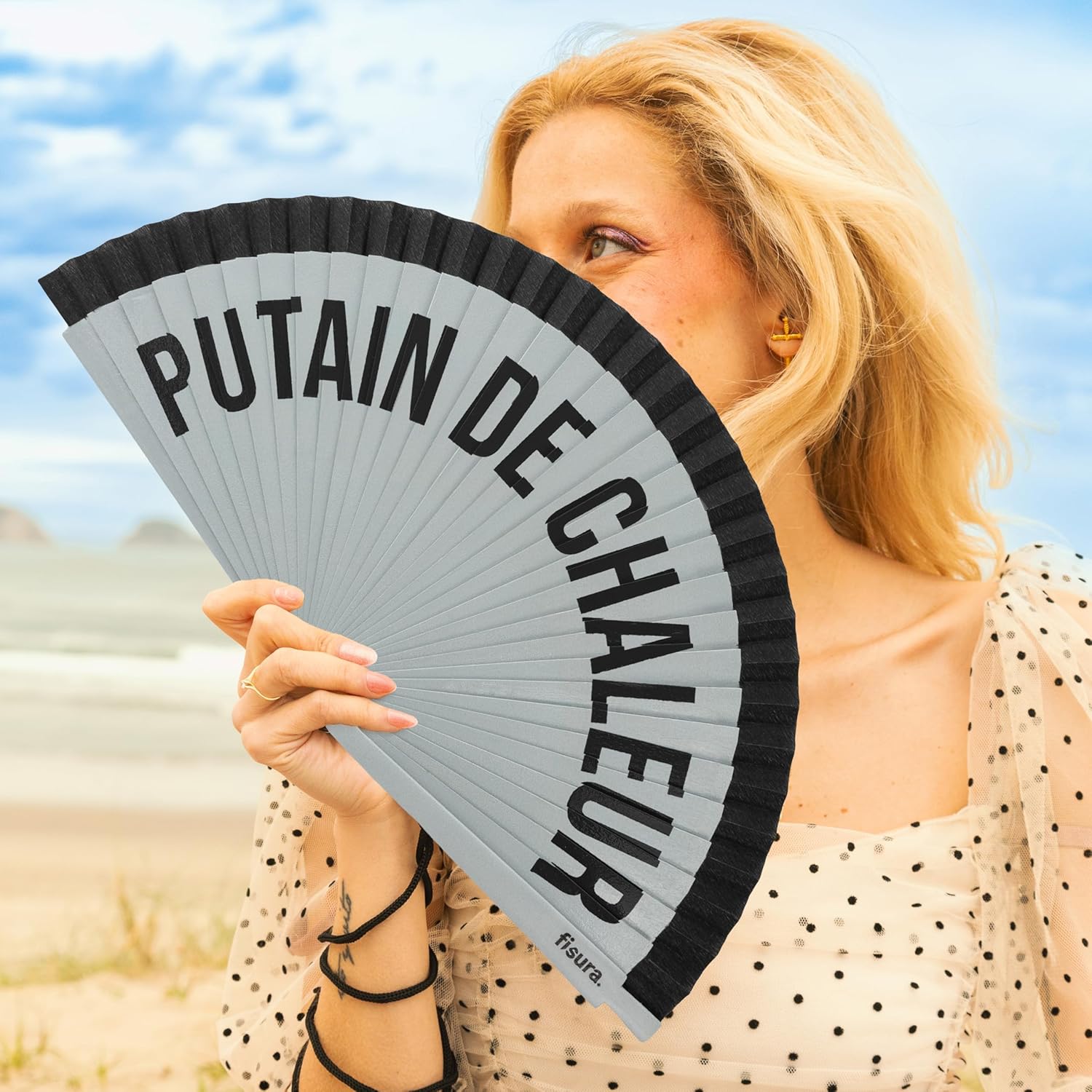 éventail putain de chaleur femme bois