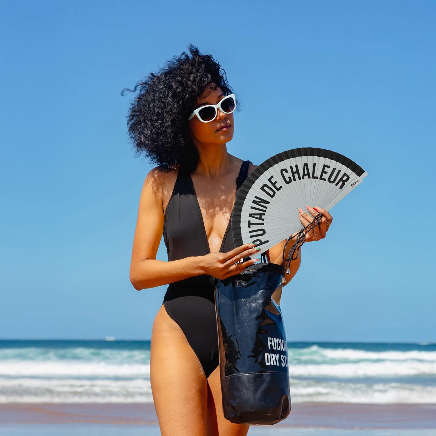 éventail putain de chaleur femme bois