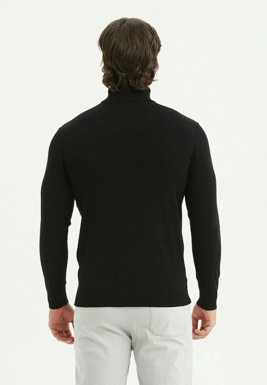 Pull col roulé homme noir CASHMERE TOUCH