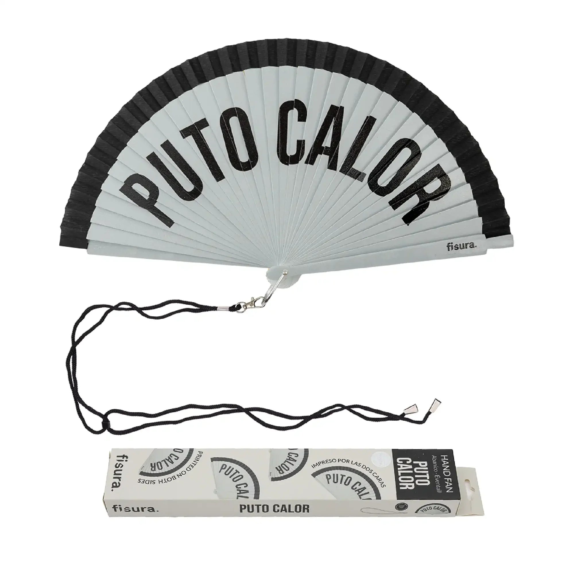 éventail putain de chaleur bois noir