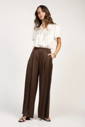 pantalon fluide Pako Litto chocolat marron
