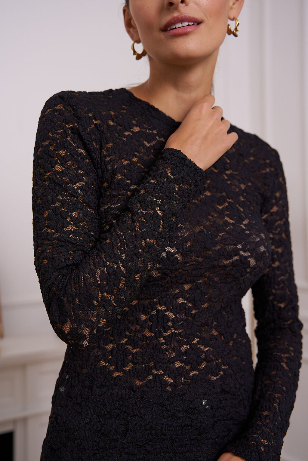 Top CHOKLATE manches longues semi-transparent