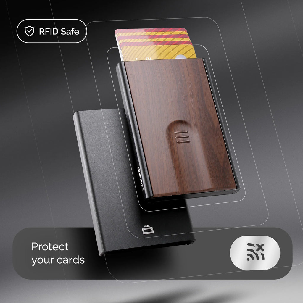 ÖGON Porte-cartes automatique SLIDER | Effet Sequoia
