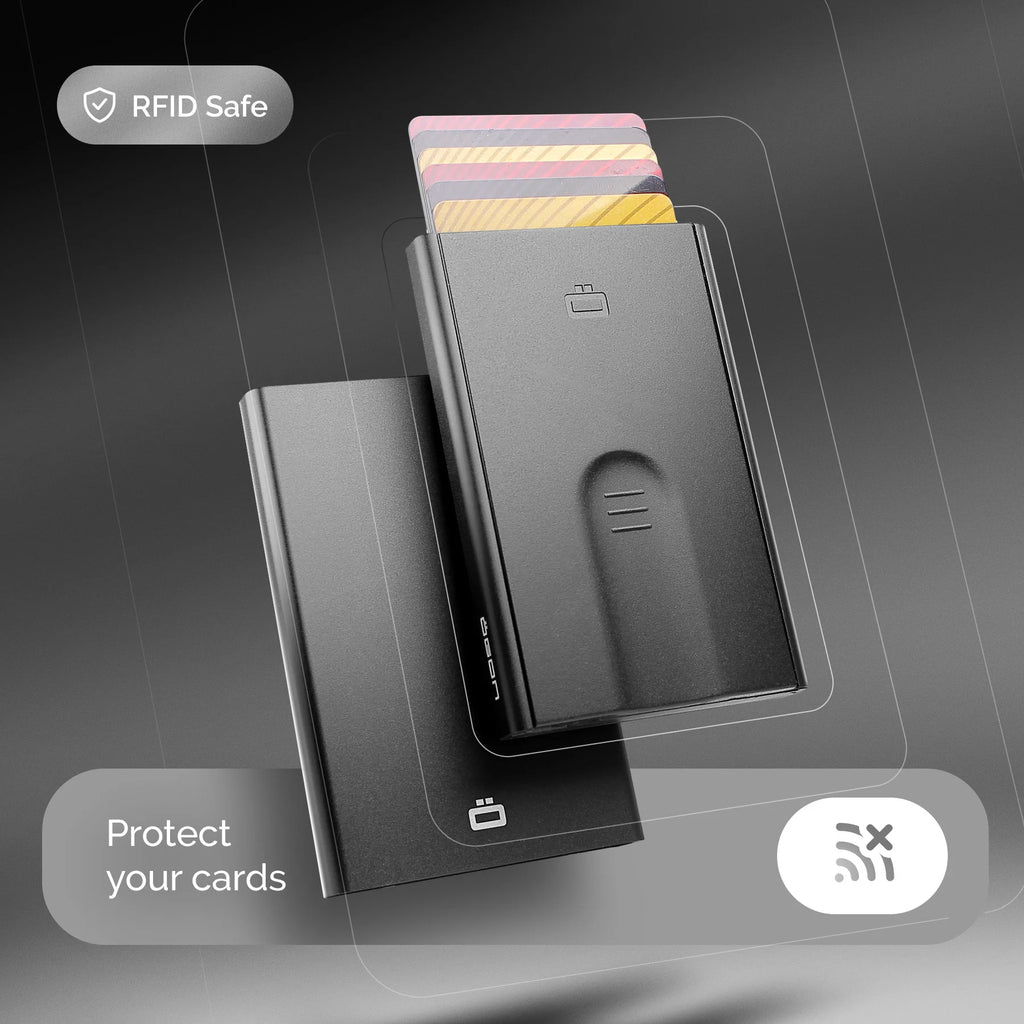 ÖGON Porte-cartes automatique SLIDER | NOIR