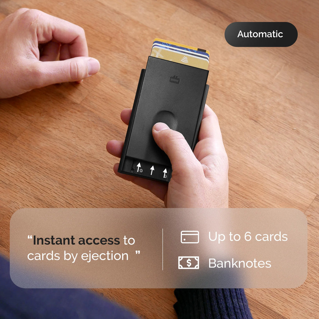 ÖGON Porte-cartes automatique SLIDER | NOIR