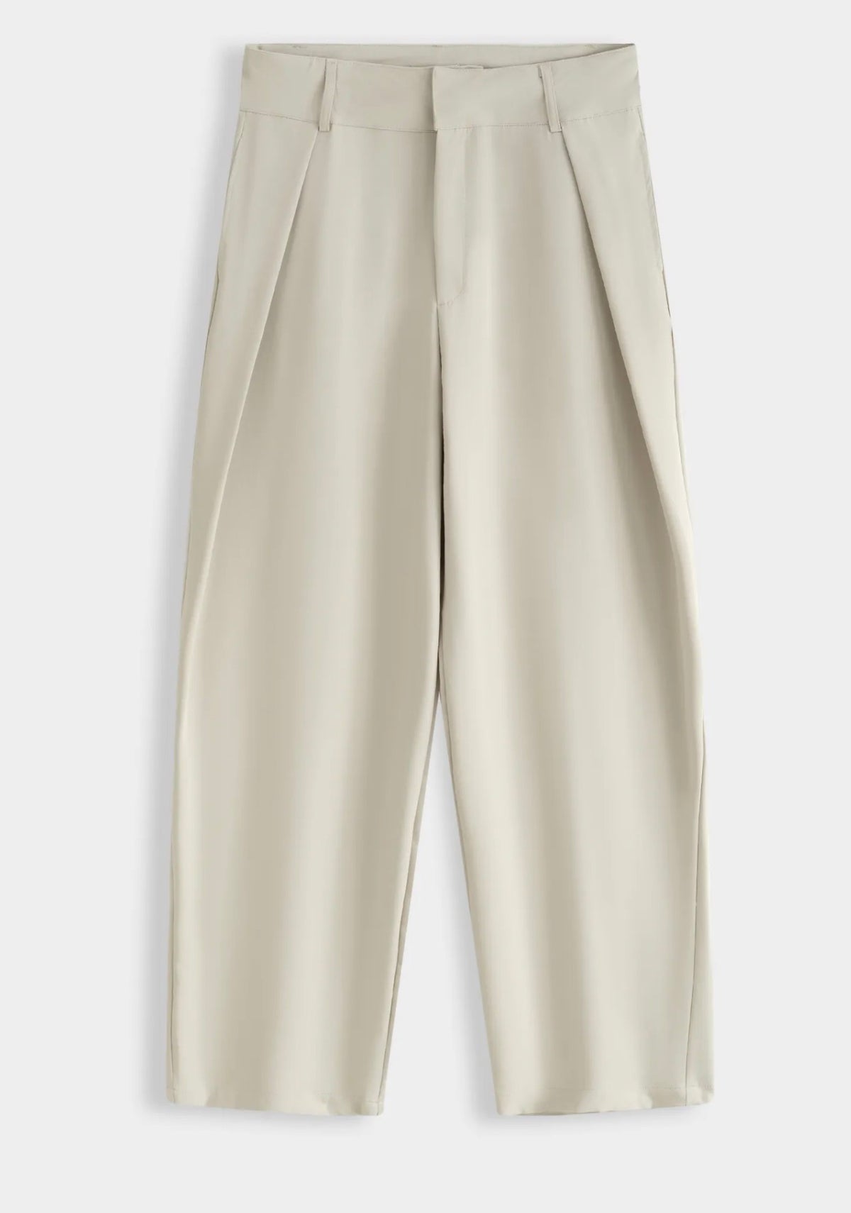 Pantalon large à pinces écru, vue de face
