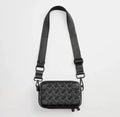 Mini Sac Bandoulière Rigide Tressé Noir