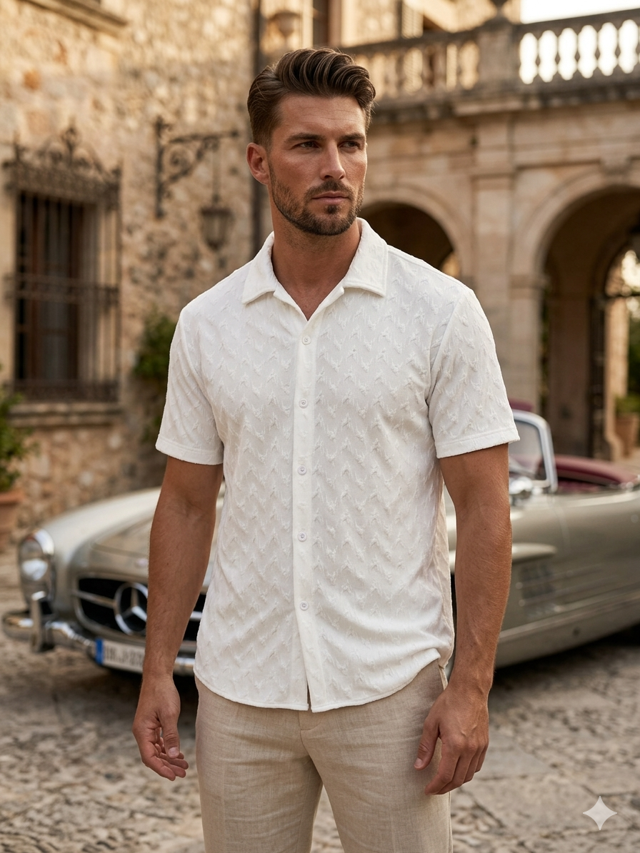 chemise homme manches courtes blanche