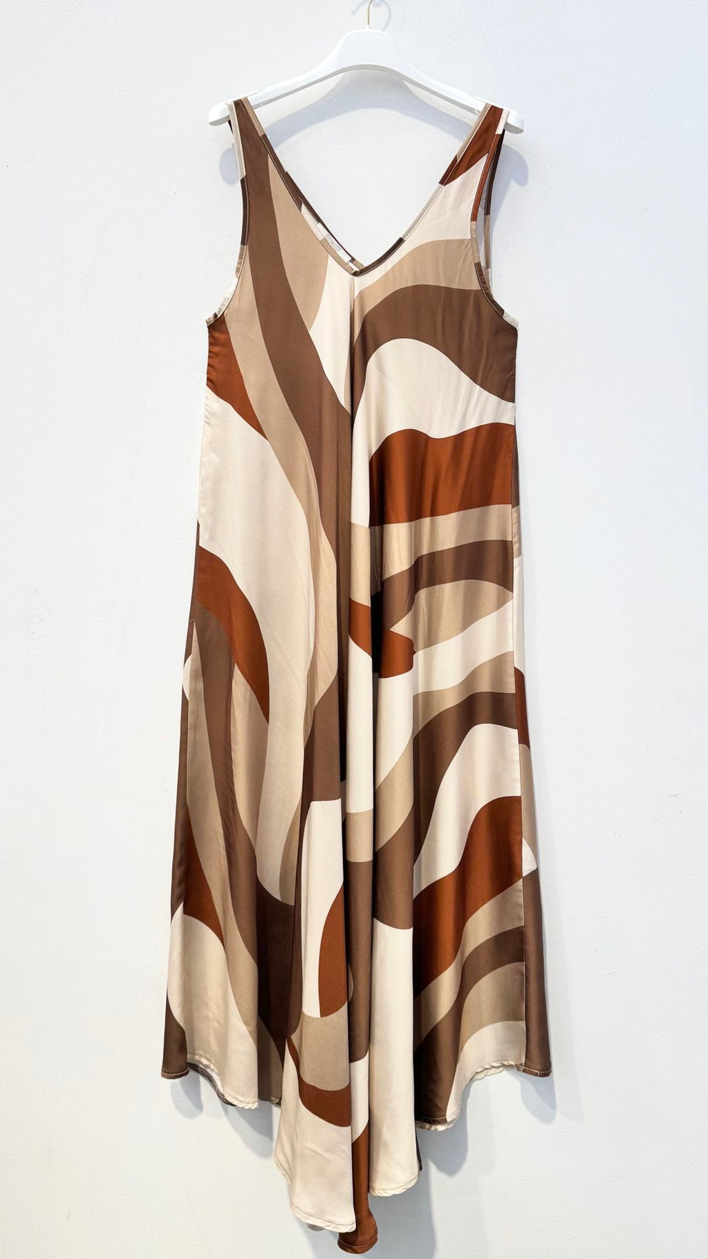 Robe Longue Fluide Imprimée – Satin Viscose