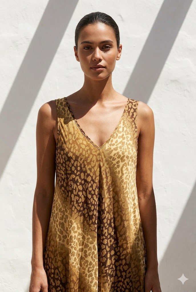 robe longue femme imprimé leopard