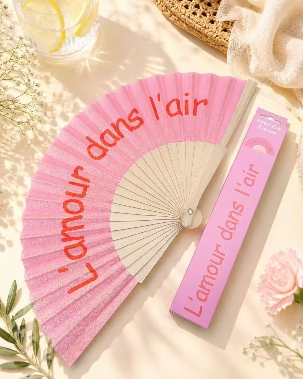Éventail L'amour dans l'air - rose dégradé
