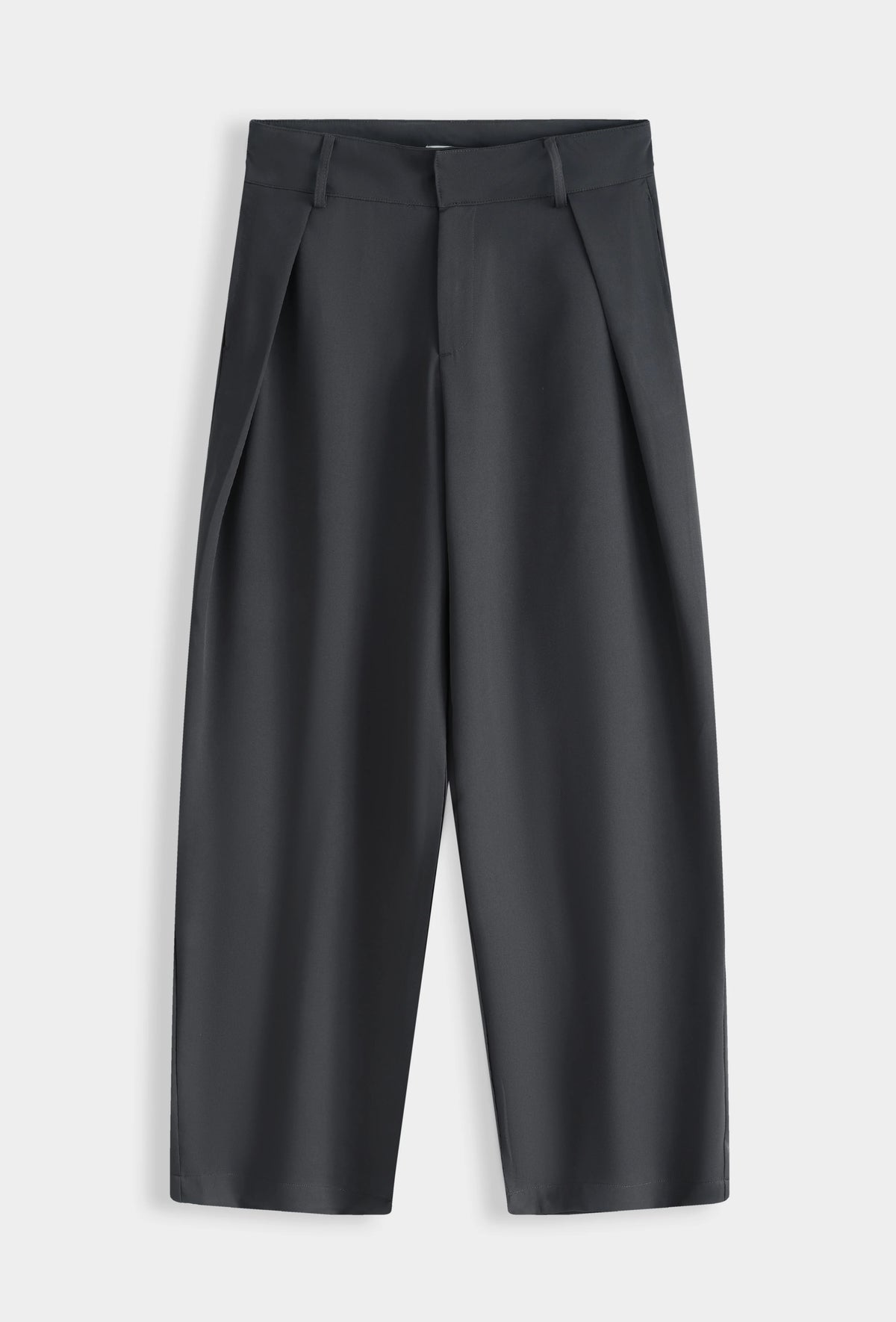 Pantalon homme large gris anthracite avec poches passepoilées, vue de dos