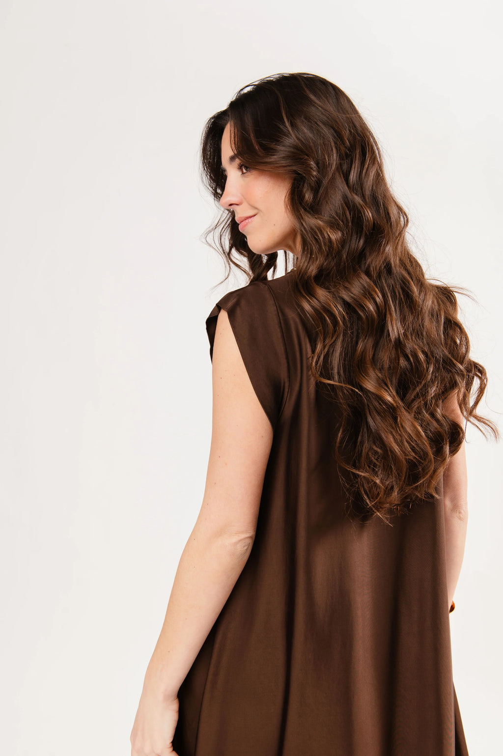 robe longue Pako Litto silky marron