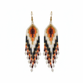 Boucles d'oreilles cristal et orange fond blanc pur