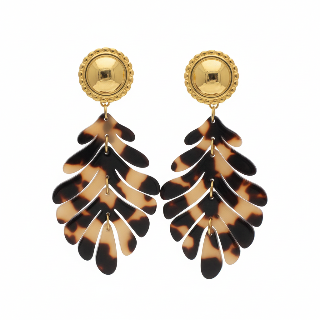 Boucles d'oreilles dorées écaille femme