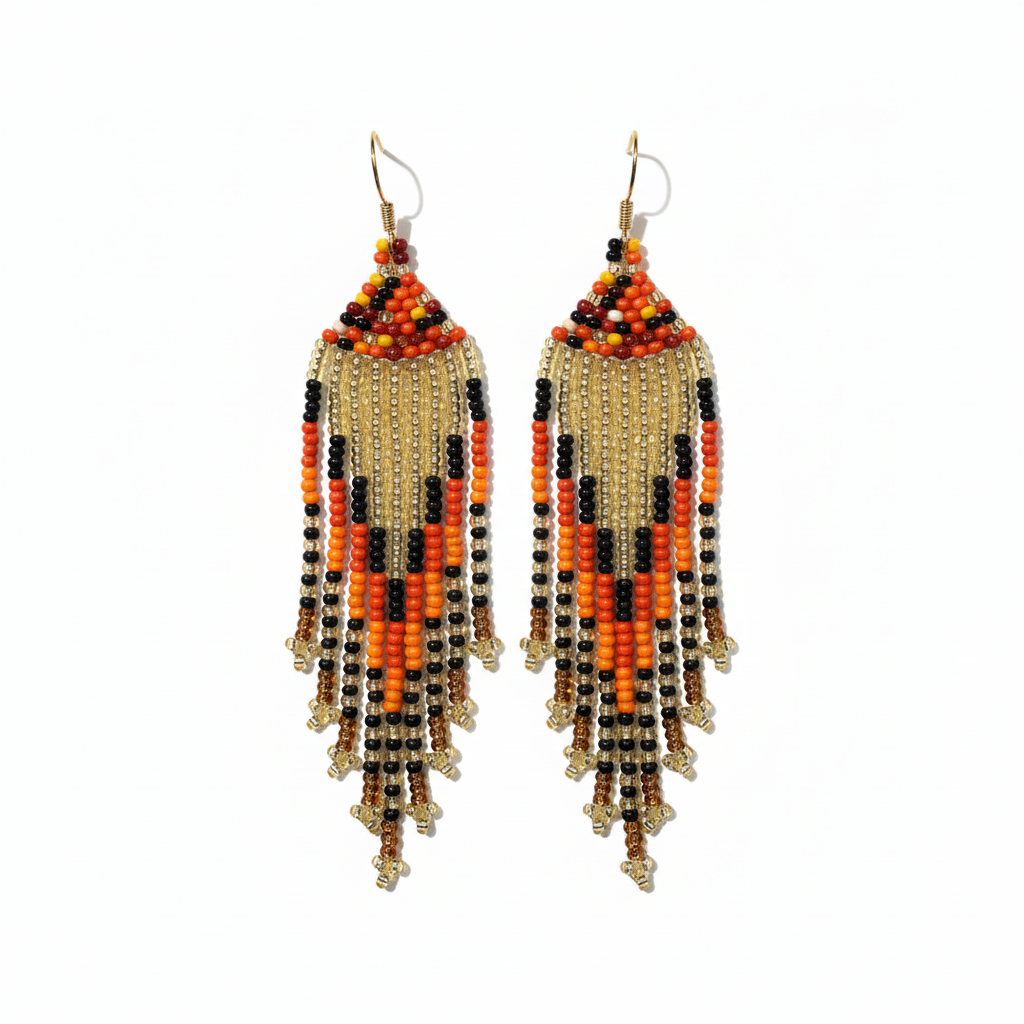 Boucles d'oreilles dorées fond blanc