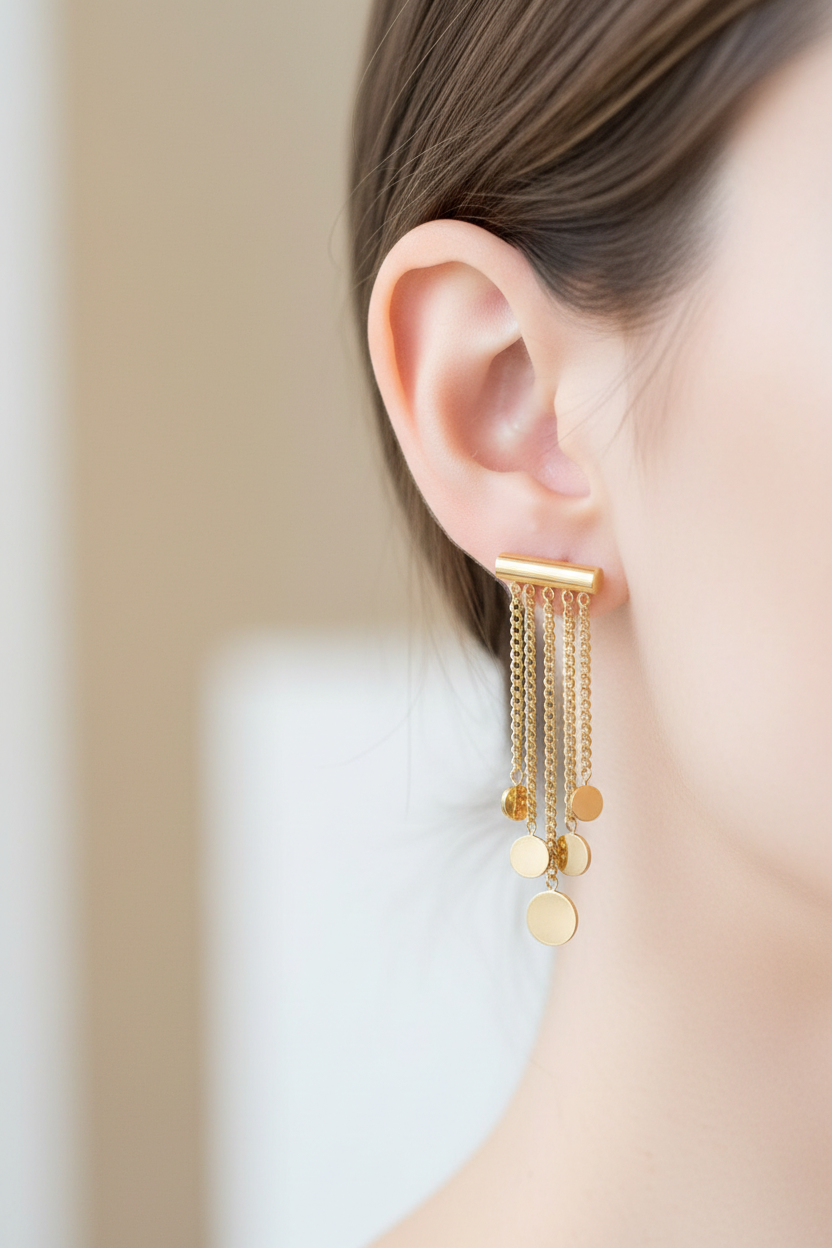 Boucles d'oreilles fantaisie 4cm portées - petites