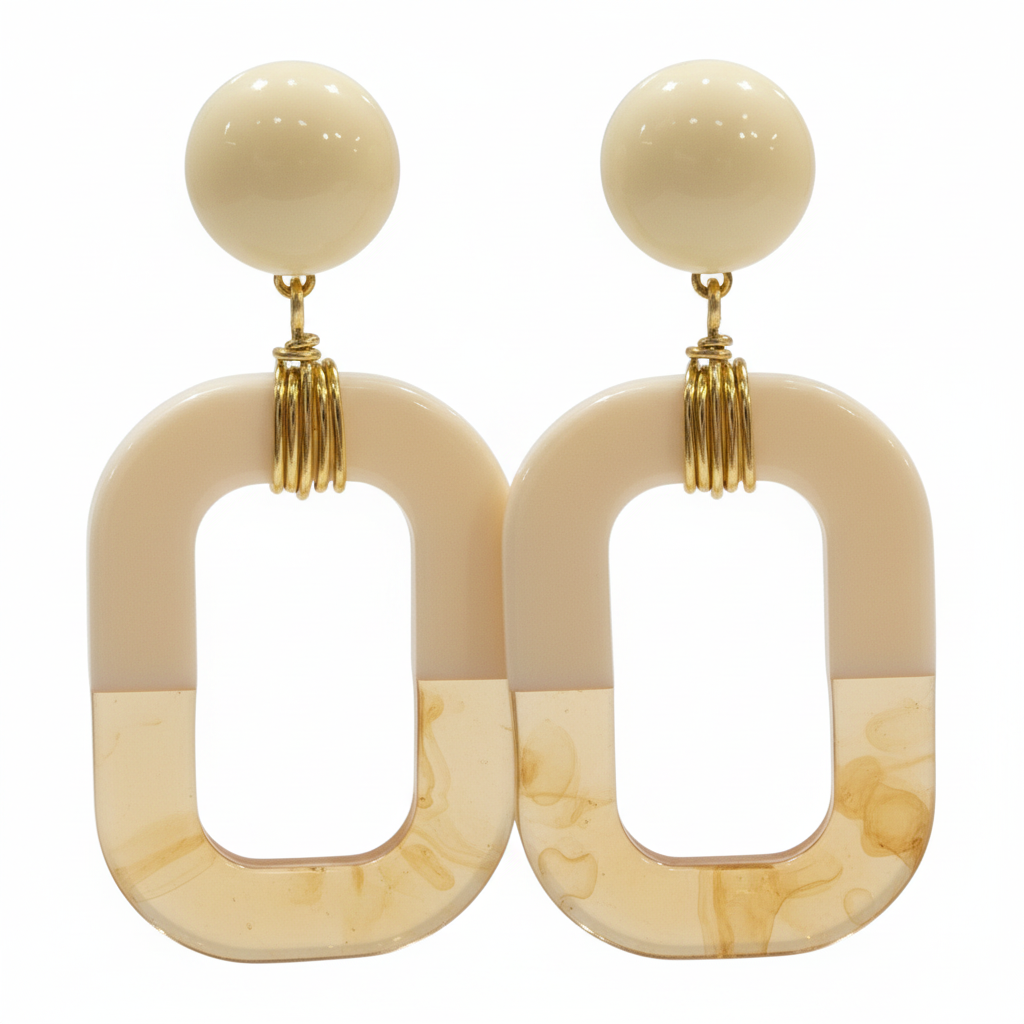 Boucles d'oreilles AZERIA beige 