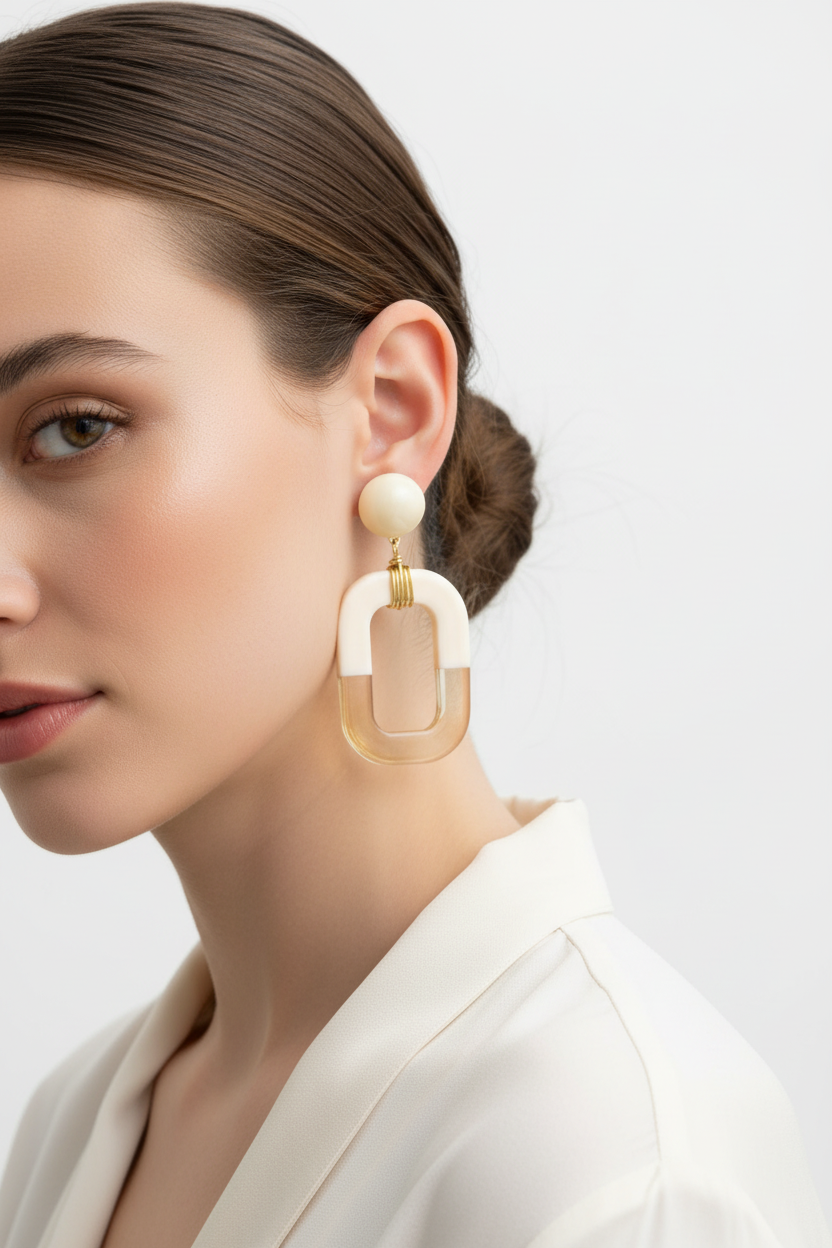Boucles d'oreilles portées avec pompons