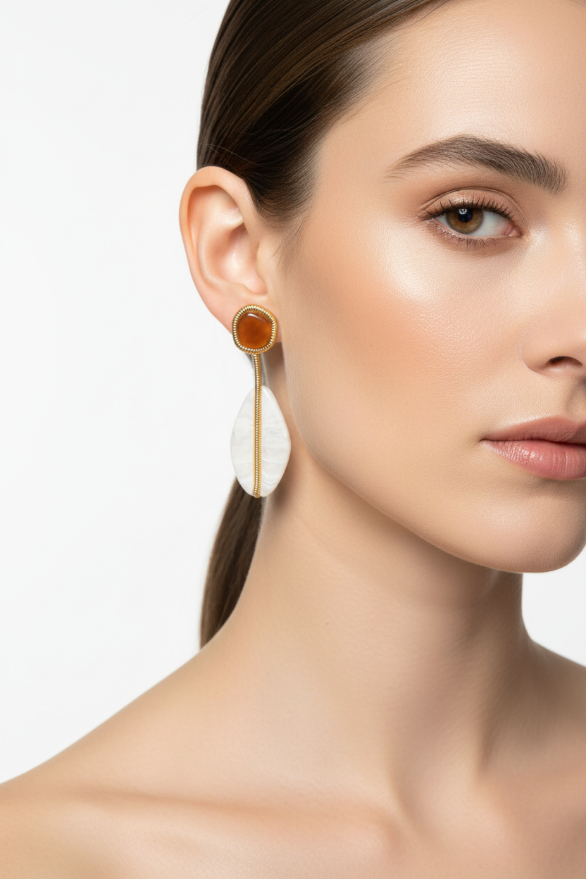 Boucles d'oreilles portées - taille réduite