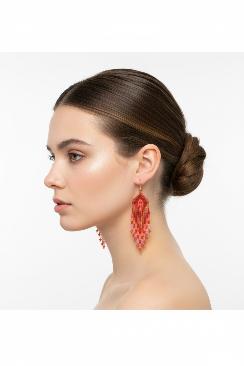 Boucles d'oreilles portées - taille réelle