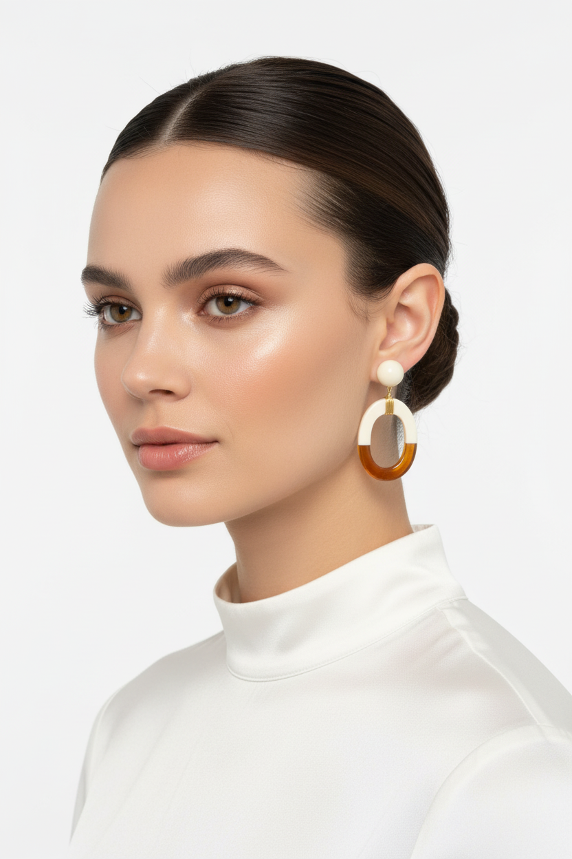 Boucles d'oreilles portées - taille réelle