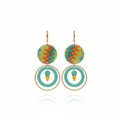 Boucles multicolore dormeuse fond blanc