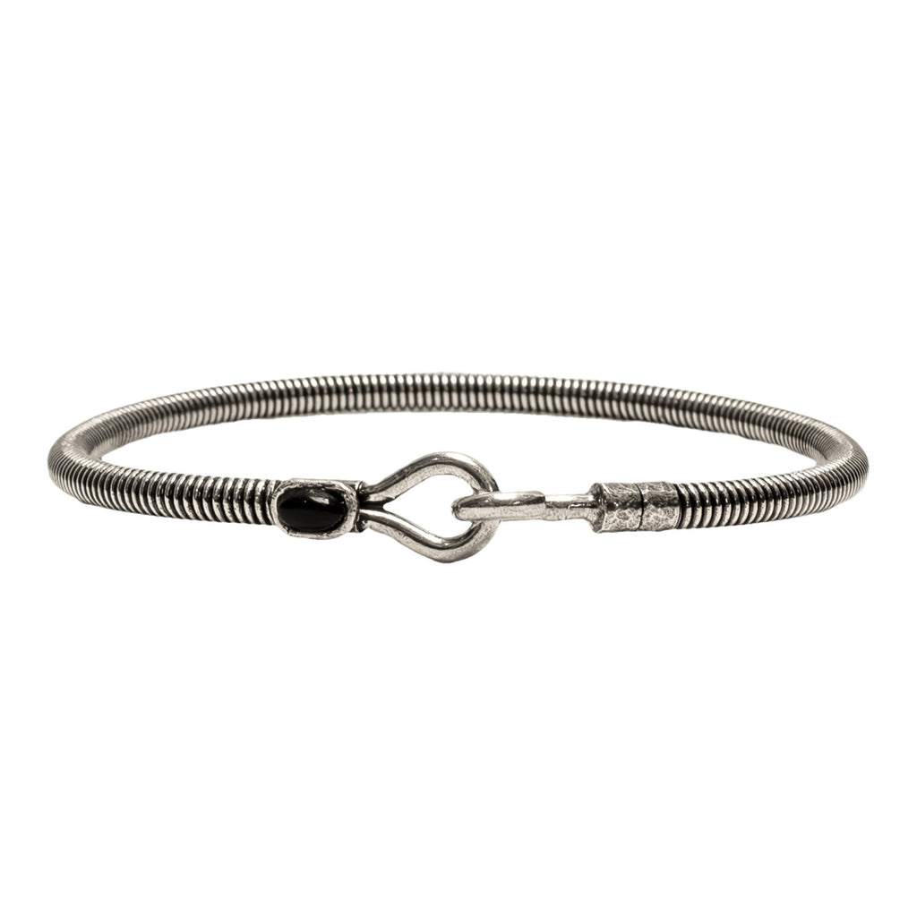 Bracelet Hook Pierre en corde de basse Onyx