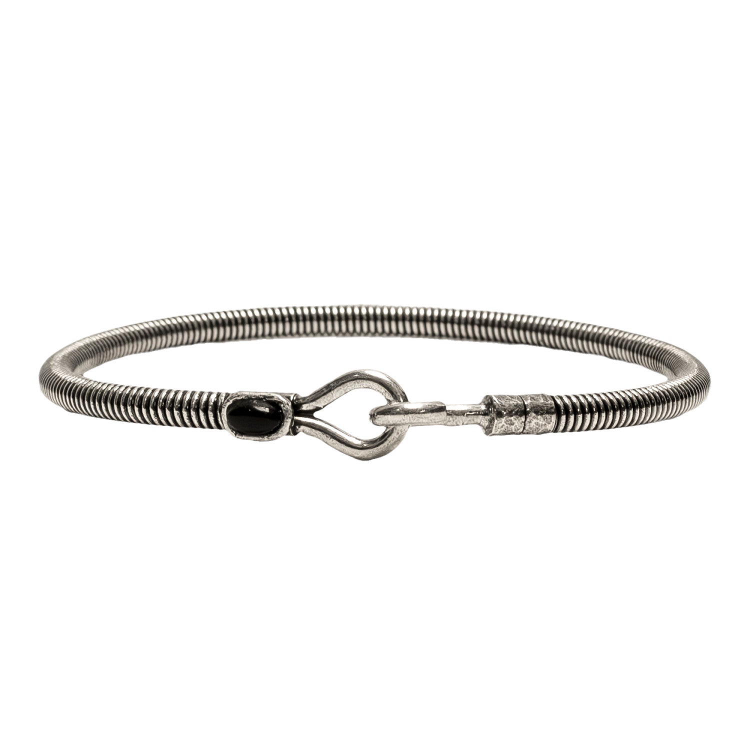 Bracelet Hook Pierre en corde de basse Onyx