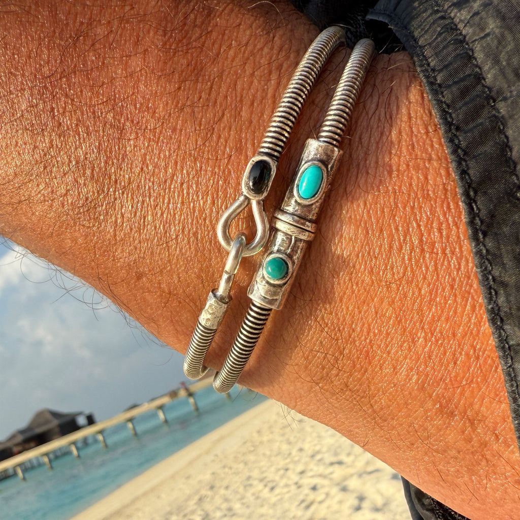 Bracelet Hook Pierre en corde de basse Onyx