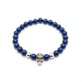 Bracelet lapis-lazuli tête de mort 