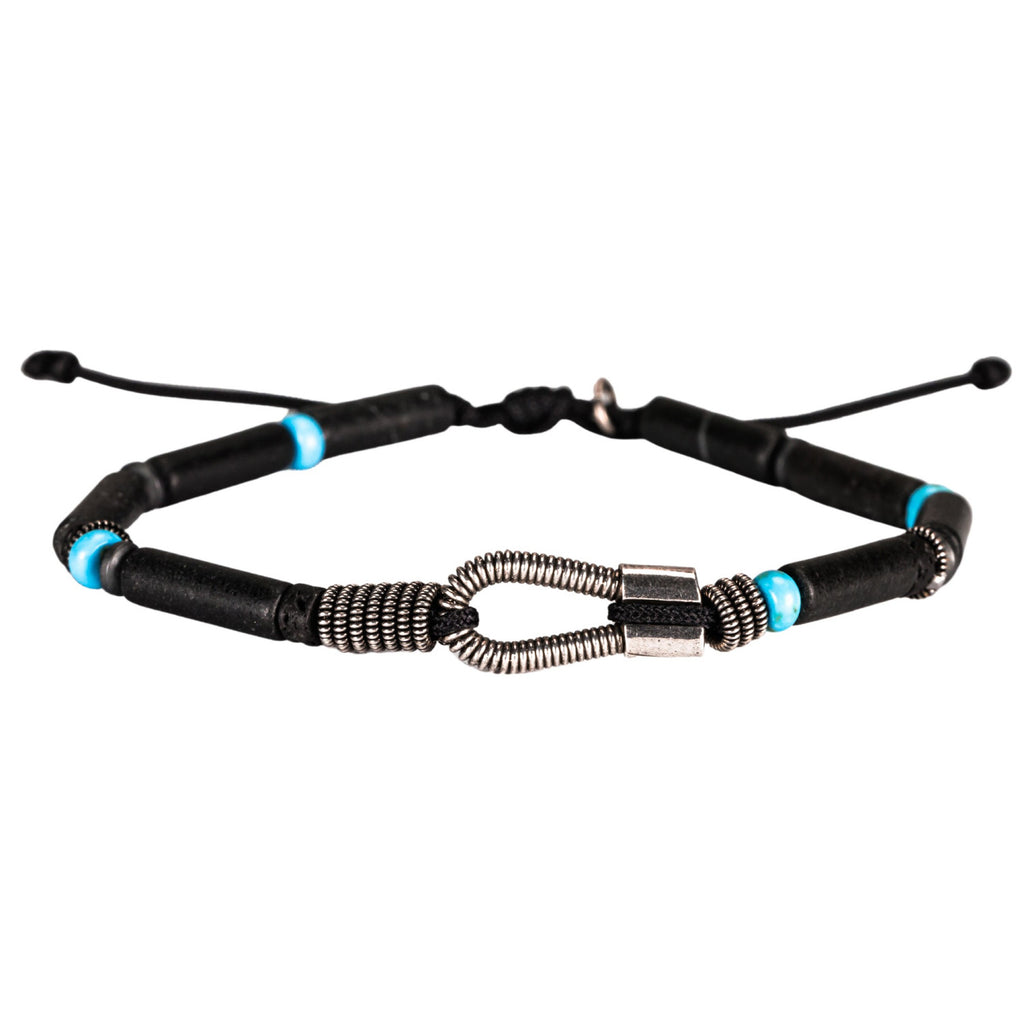 Bracelet "Just Me" en corde de basse et pierres tubes naturelles