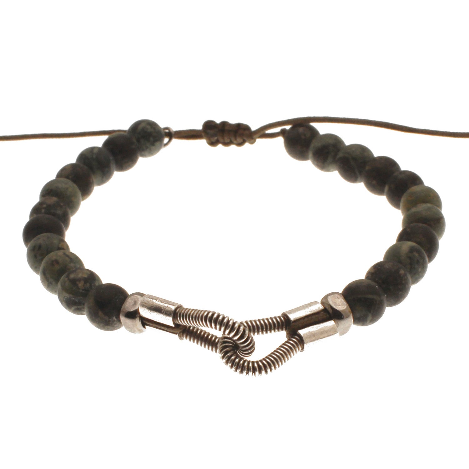 Bracelet "Just Me" en corde de basse fixation horizontale et pierre naturelle