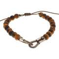 Bracelet "Just Me" en corde de basse fixation horizontale et pierre naturelle