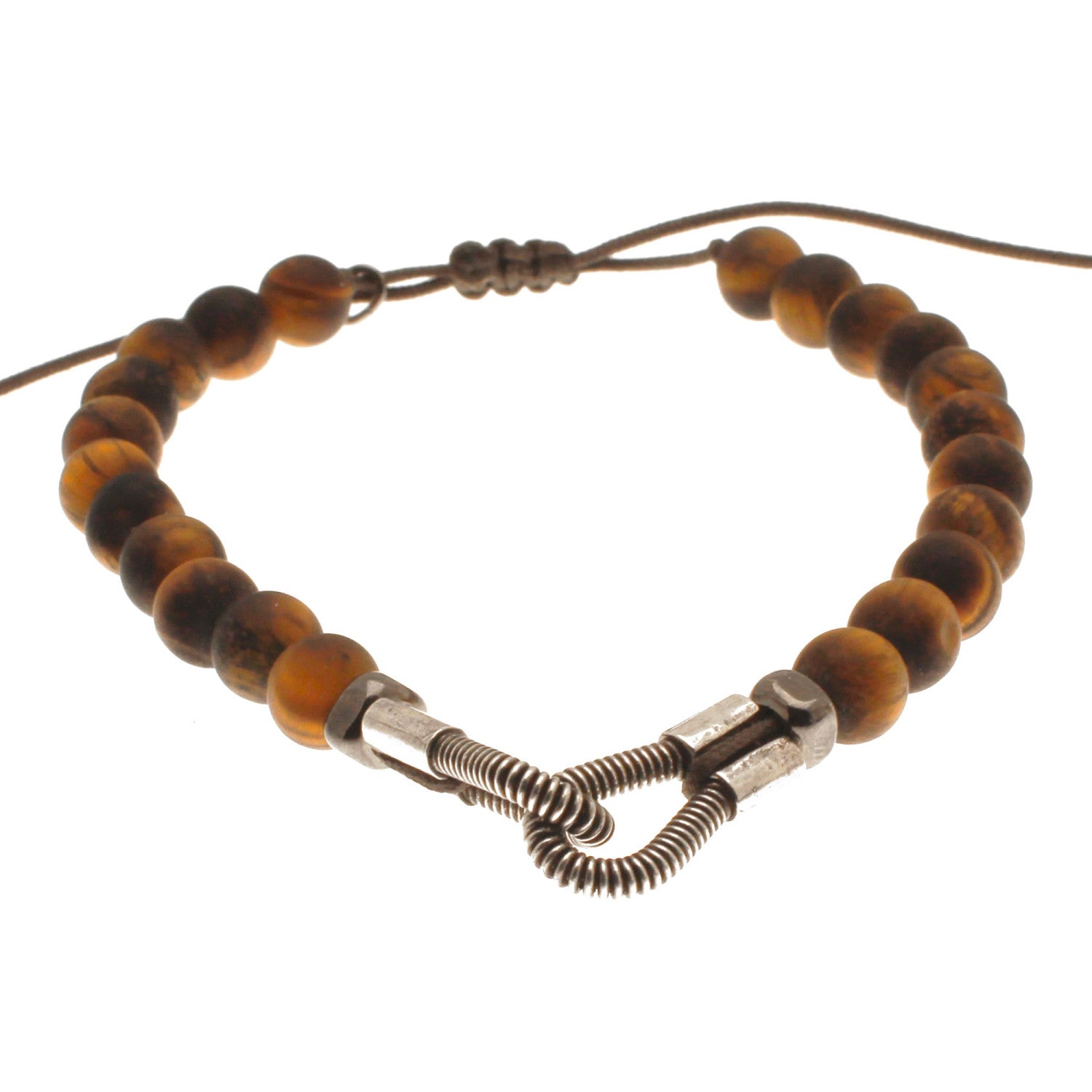 Bracelet "Just Me" en corde de basse fixation horizontale et pierre naturelle